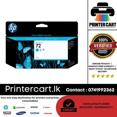 HP 72 130-ml Cyan DesignJet Ink Cartridge (C9371A)