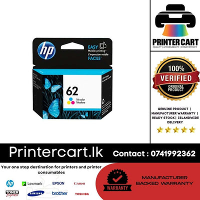 HP 62 Tri-color Original Ink Cartridge (C2P06AA)