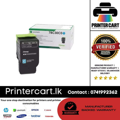 Lexmark 78C30C0 Cyan Toner Cartridge