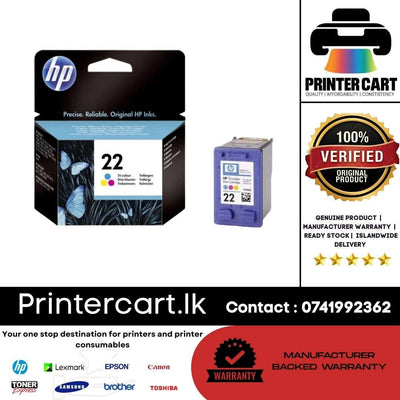 HP 22 Tri-Color Original Ink Cartridge (C9352AN)