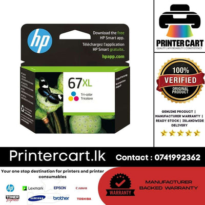HP 67XL Tri-Color High-Yield Original Ink Cartridge (3YM58AN)