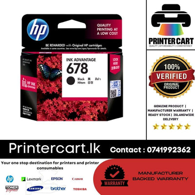 HP 678 Black Original Ink Advantage Cartridge (CZ107AA)