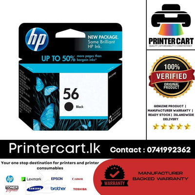 HP 56 Black Original Ink Cartridge (C6656AN)