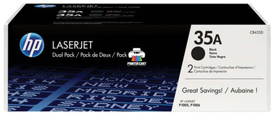 HP 35AD Black Original LaserJet Toner Cartridge – 2-Pack (CB435AD)
