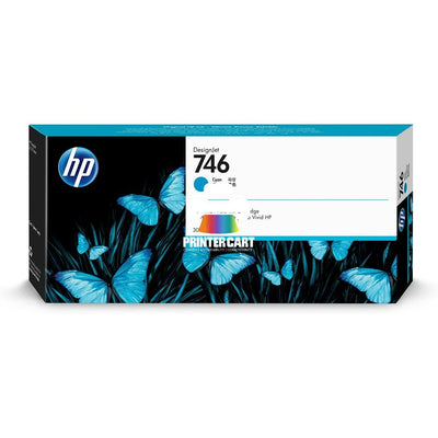HP 746 Cyan Original Ink Cartridge – 300ml (P2V80A)