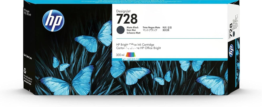 HP 728 Matte Black Original Ink Cartridge – 300ml (F9J68A)