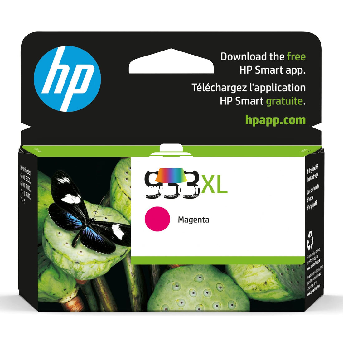 HP 933XL Magenta High-Yield Original Ink Cartridge (CN055AA)