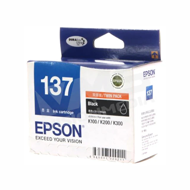 Epson 137 Black Ink Cartridge Twin Pack (T137193)