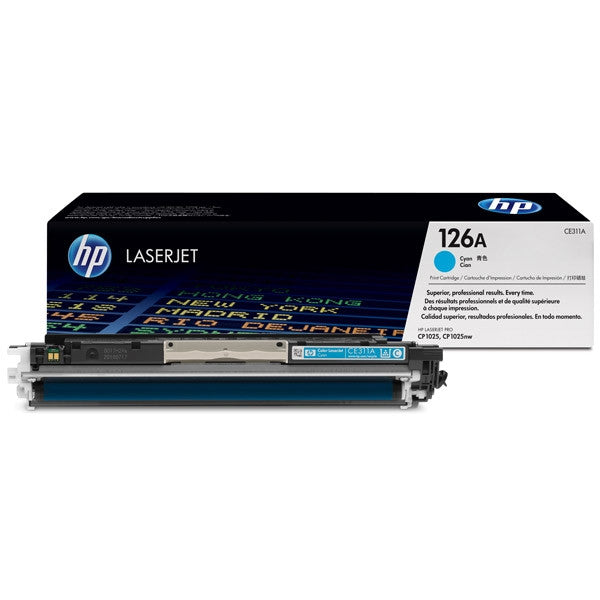 HP 126A Cyan Original LaserJet Toner Cartridge (CE311A)