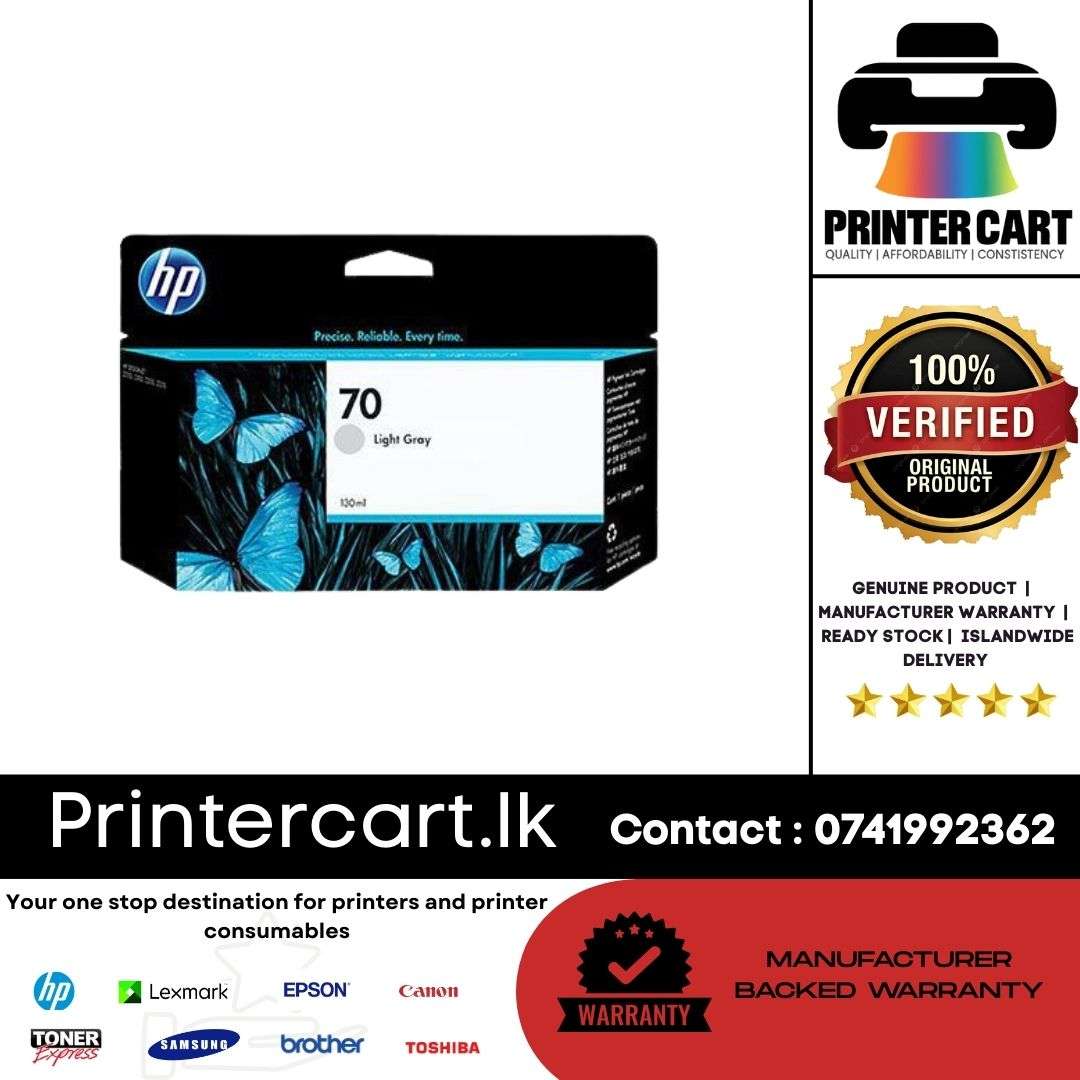 HP 70 130-ml Light Gray DesignJet Ink Cartridge (C9451A)