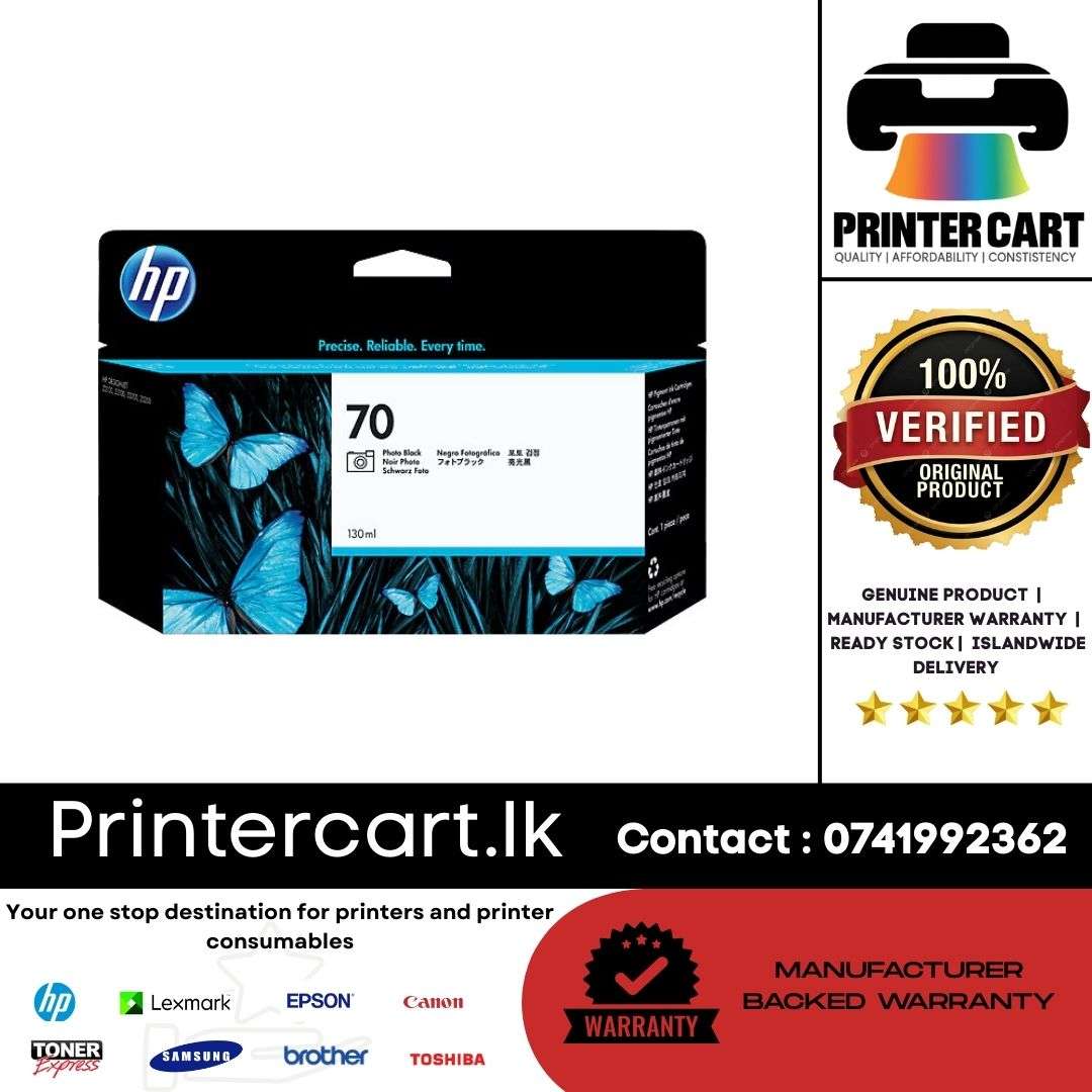 HP 70 130-ml Matte Black DesignJet Ink Cartridge (C9448A)
