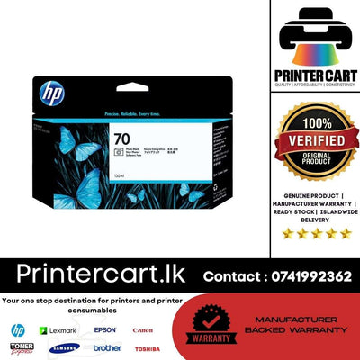 HP 70 130-ml Matte Black DesignJet Ink Cartridge (C9448A)