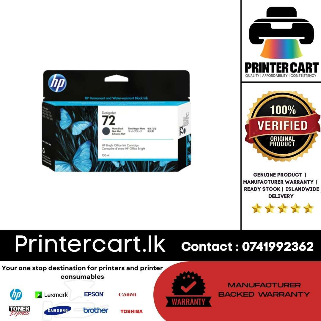 HP 72 130-ml Matte Black DesignJet Ink Cartridge (C9403A)