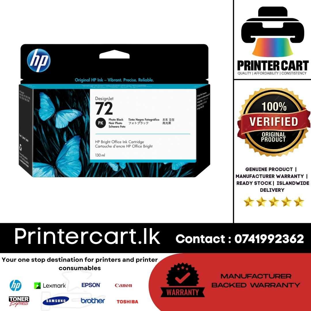 HP 72 Photo Black Original Ink Cartridge – 130ml (C9403A)