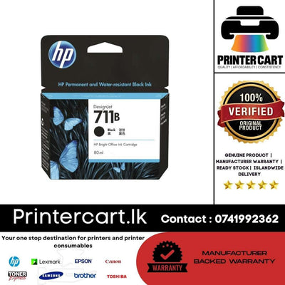 HP 711 Black High-Yield Original Ink Cartridge – 80ml (CZ133A)