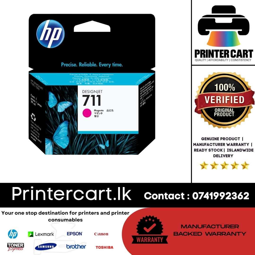 HP 711 Magenta Original Ink Cartridge – 29ml (CZ131A)