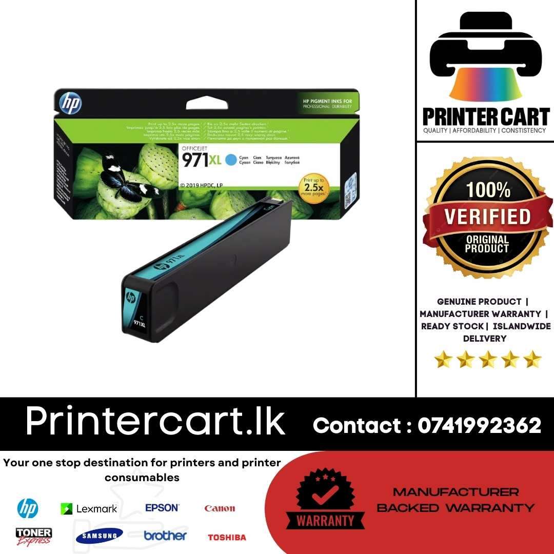 HP 971XL Cyan Original Ink Cartridge (CN626AE)
