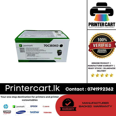 Lexmark 70C80K0 Standard-Yield Black Toner Cartridge