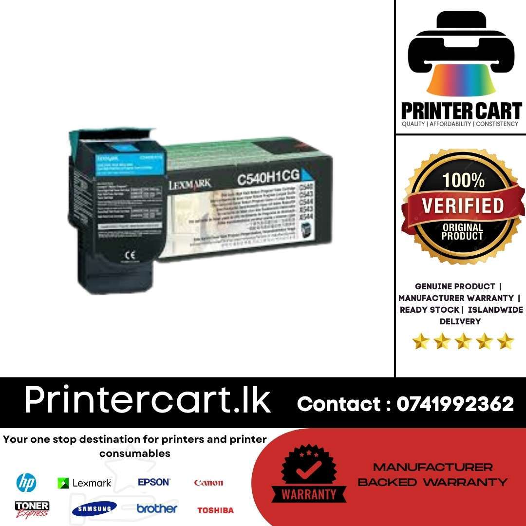 Lexmark C540H1CG High-Yield Cyan Toner Cartridge