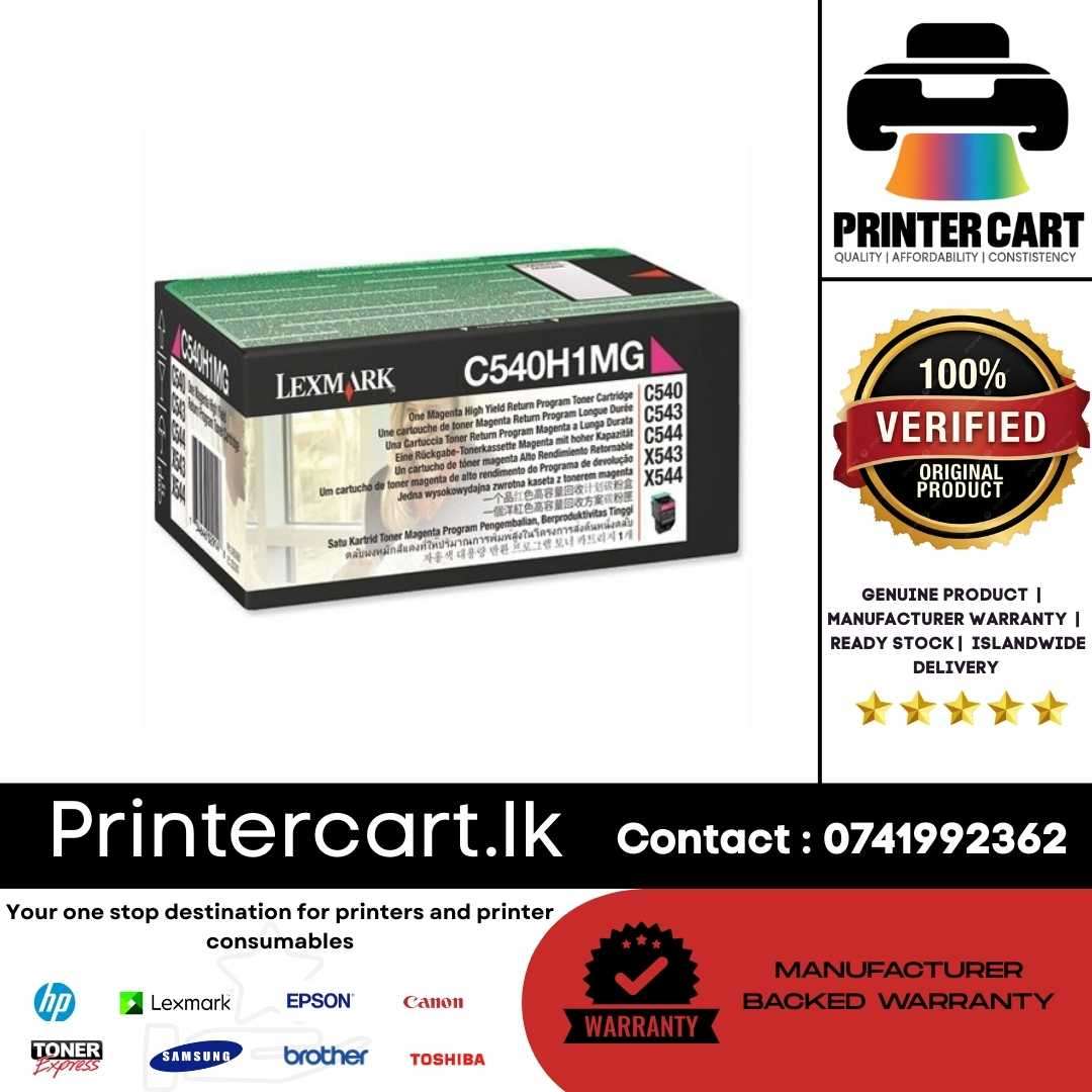 Lexmark C540H1MG High-Yield Magenta Toner Cartridge