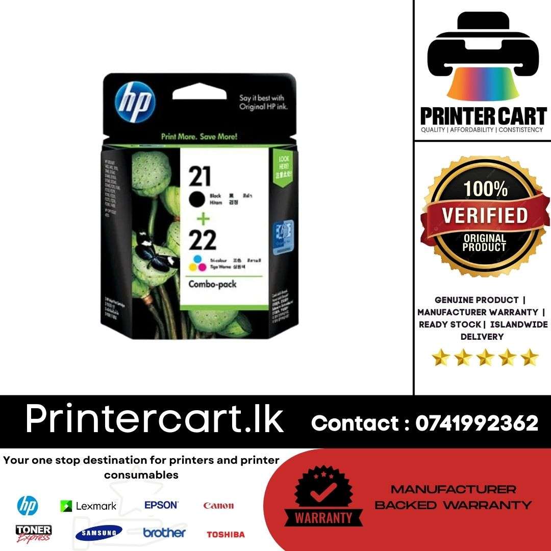HP 21/22 Original Ink Cartridge Combo Pack (C9509FN)