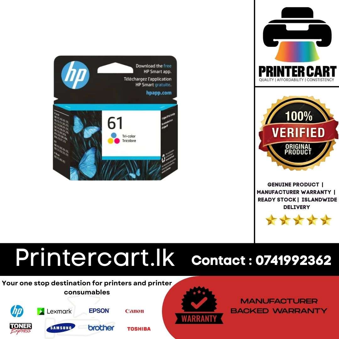 HP 61 Tri-Color Original Ink Cartridge (CH562WN)