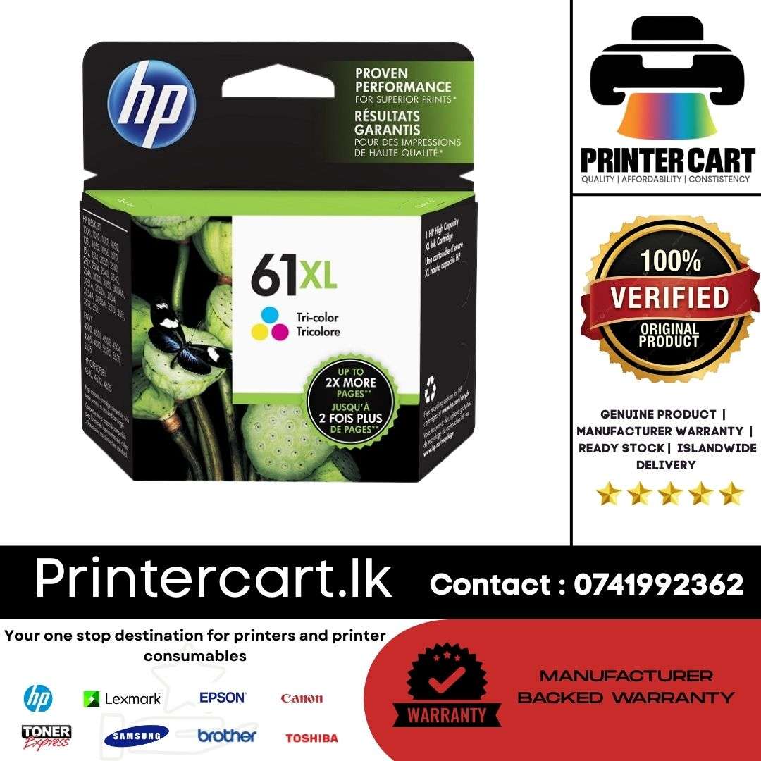 HP 61XL Tri-Color High-Yield Original Ink Cartridge (CH564WN)