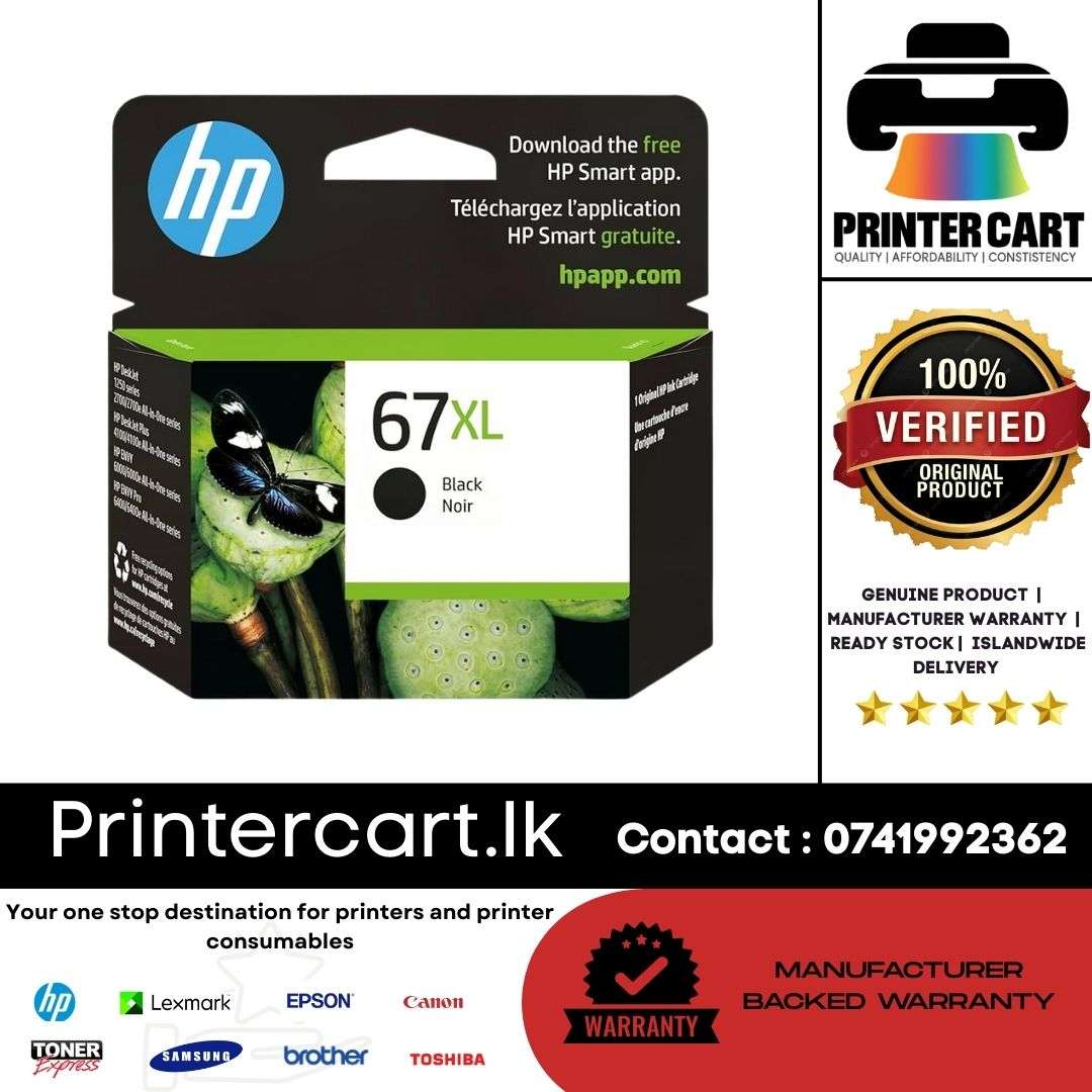 HP 67XL Black High-Yield Original Ink Cartridge (3YM57AN)