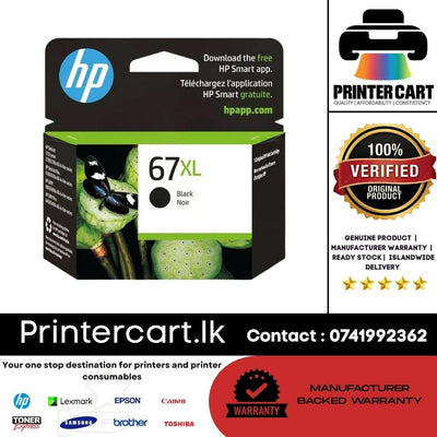 HP 67XL Black High-Yield Original Ink Cartridge (3YM57AN)