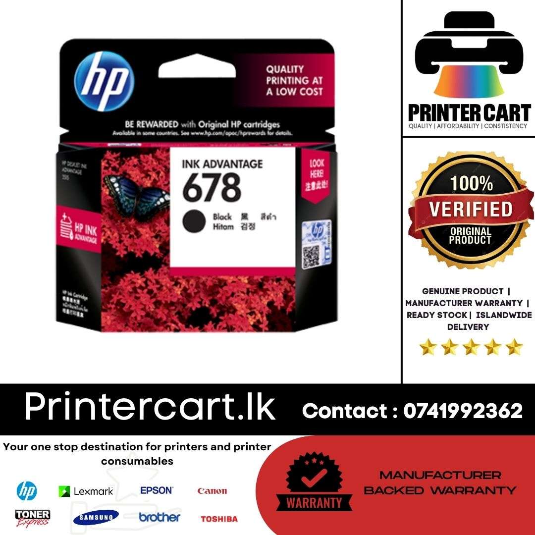 HP 678 Black Original Ink Advantage Cartridge (CZ107AA)