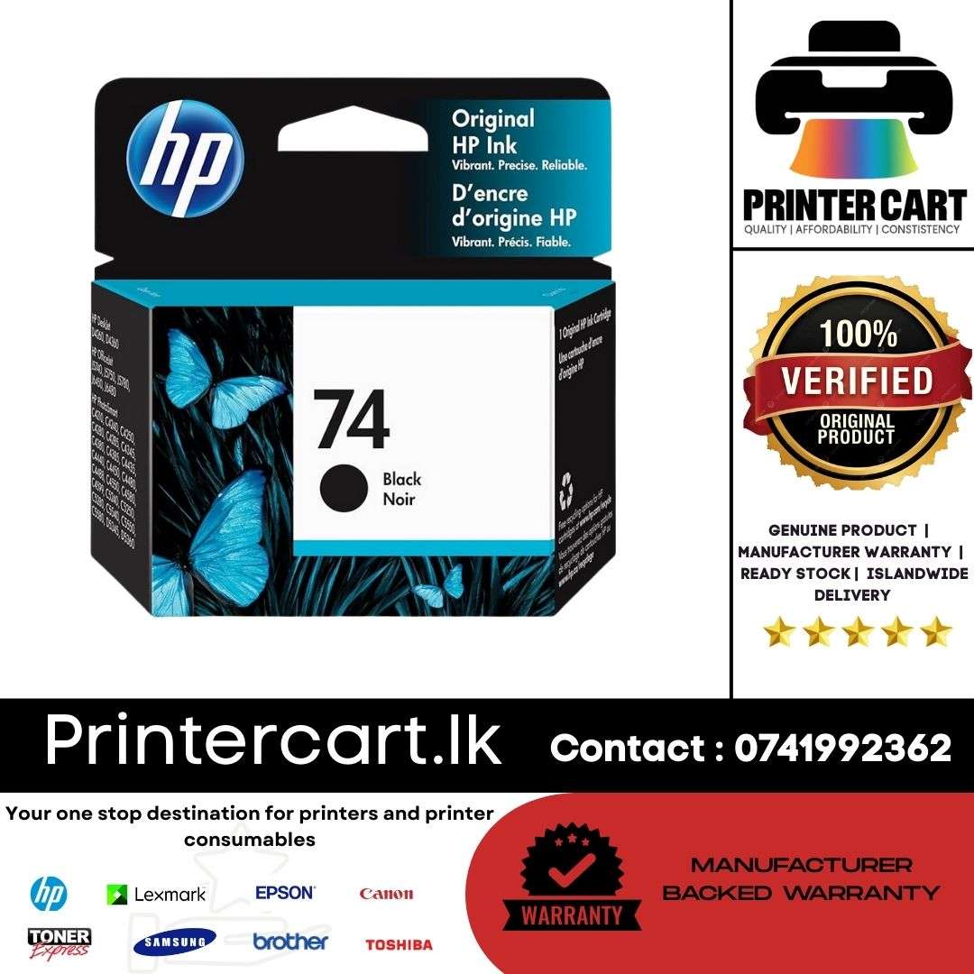 HP 74 Black Original Ink Cartridge (CB335WN)