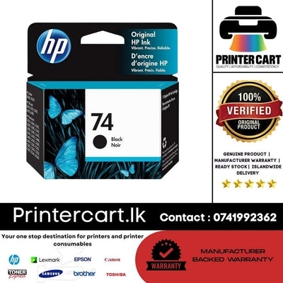 HP 74 Black Original Ink Cartridge (CB335WN)