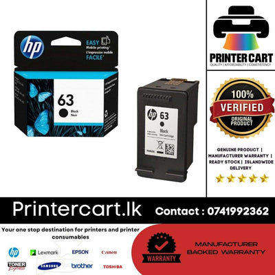 HP 63 Black Original Ink Cartridge (F6U62AN)