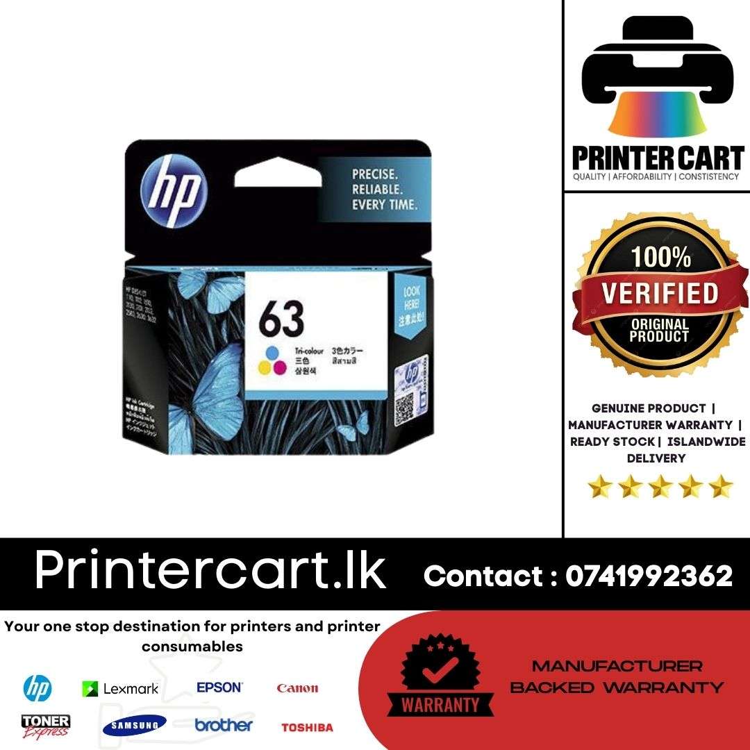 HP 63 Tri-color Original Ink Cartridge (F6U61AN)