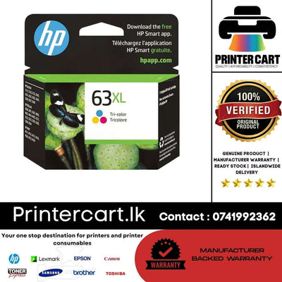 HP 63XL Tri-color High Yield Original Ink Cartridge (F6U63AN)