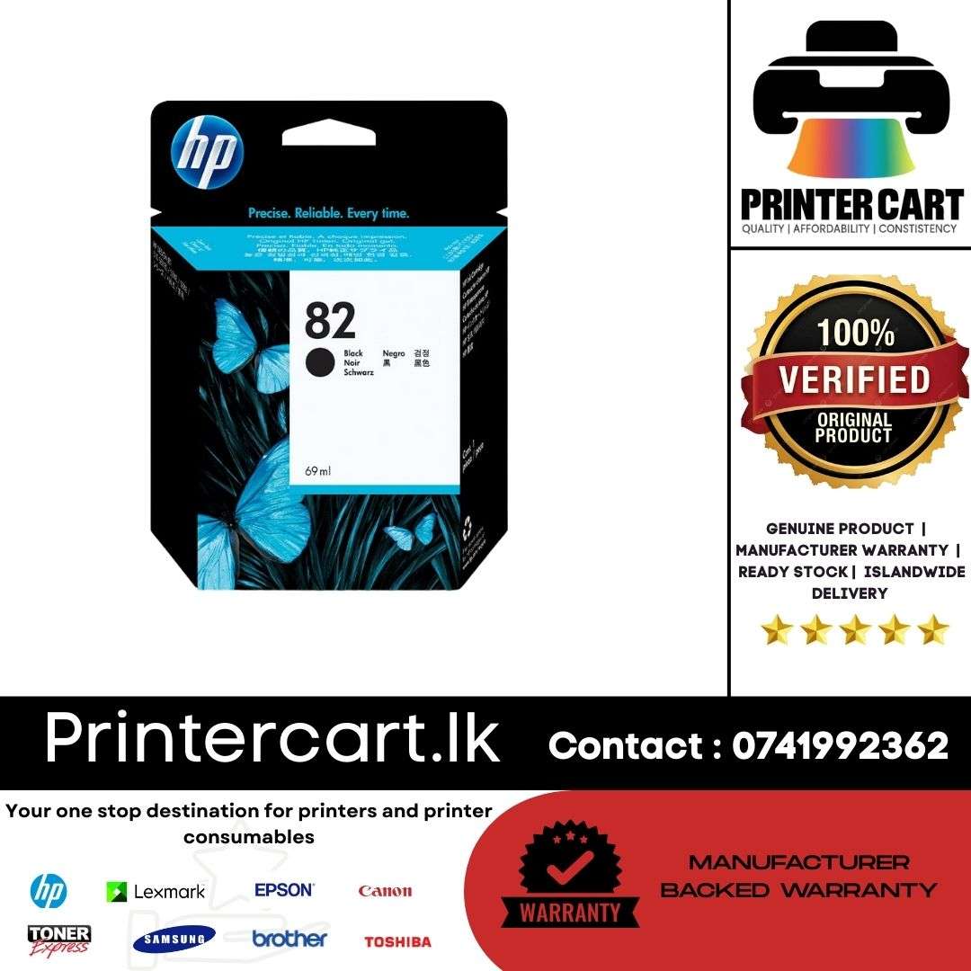 HP 82 69-ml Black DesignJet Ink Cartridge (CH565A)