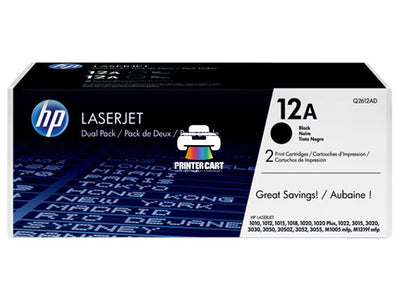 HP 12A Dual Pack Toner Cartridges (Q2612A)