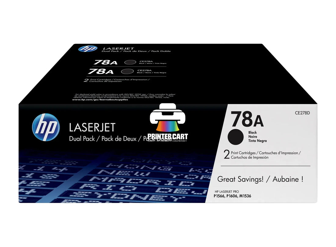 HP 78A Black Original LaserJet Toner Cartridge 2-Pack (CE278D)