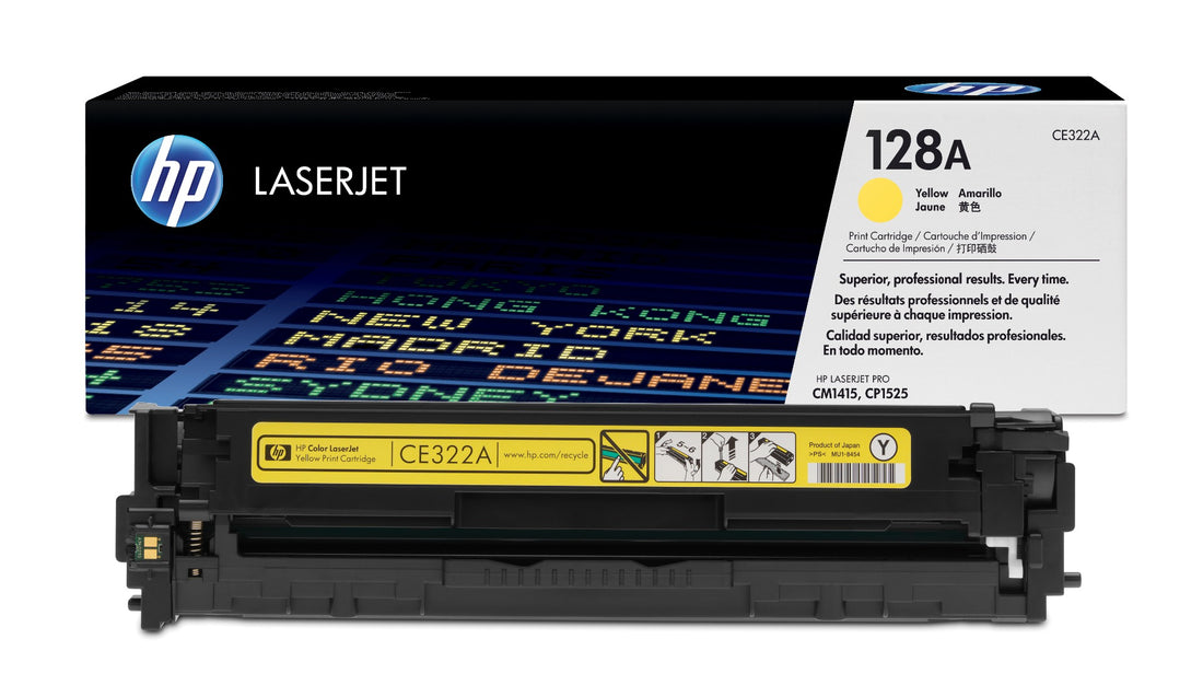 HP 128A Yellow Original LaserJet Toner Cartridge (CE322A)