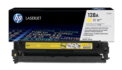 HP 128A Yellow Original LaserJet Toner Cartridge (CE322A)