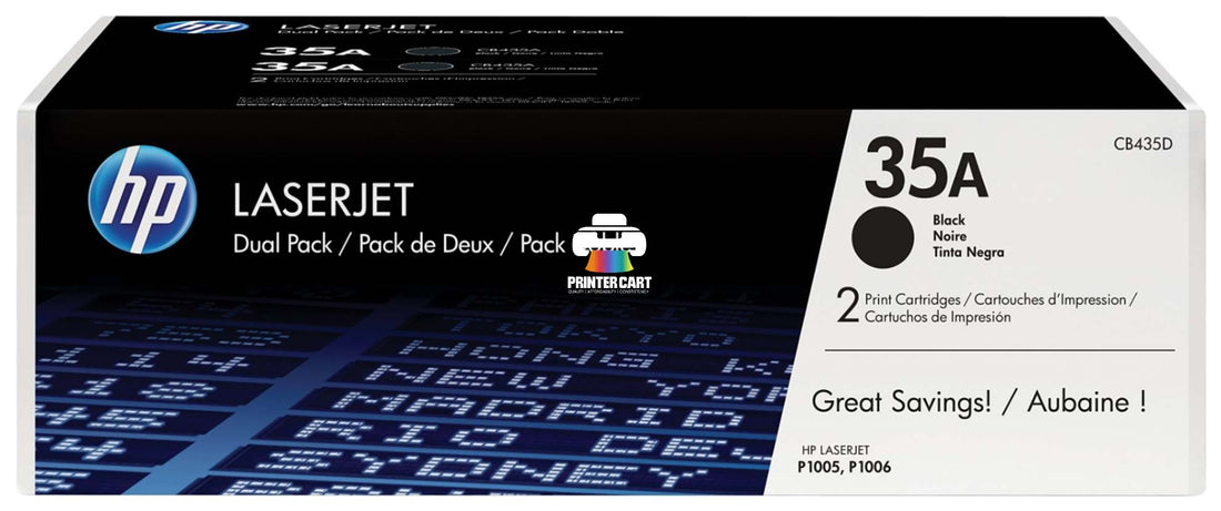 HP 35AD Black Original LaserJet Toner Cartridge – 2-Pack (CB435AD)
