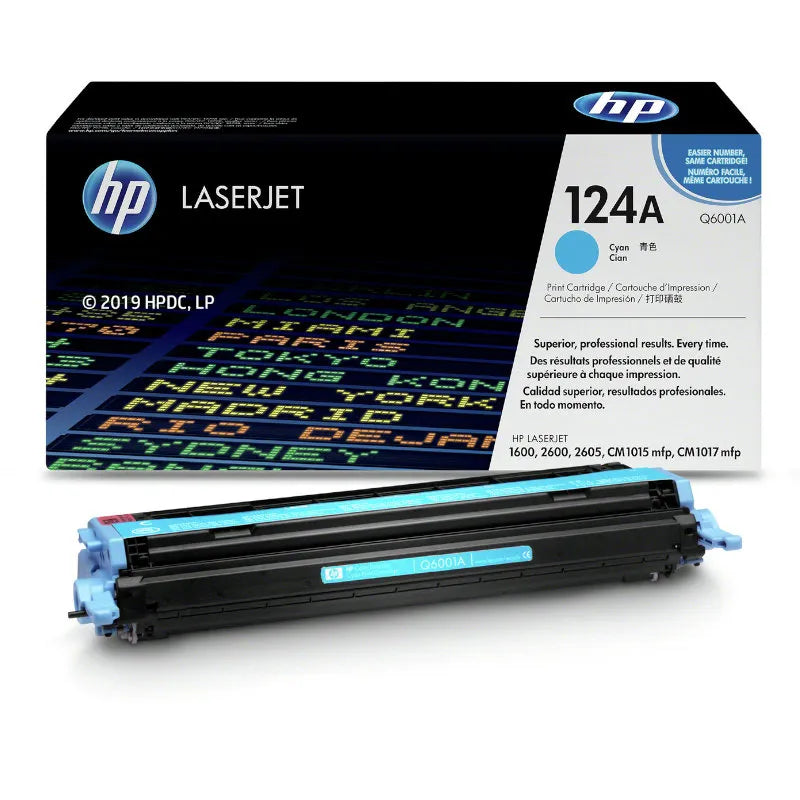 HP 124A Cyan Original LaserJet Toner Cartridge (Q6001A)